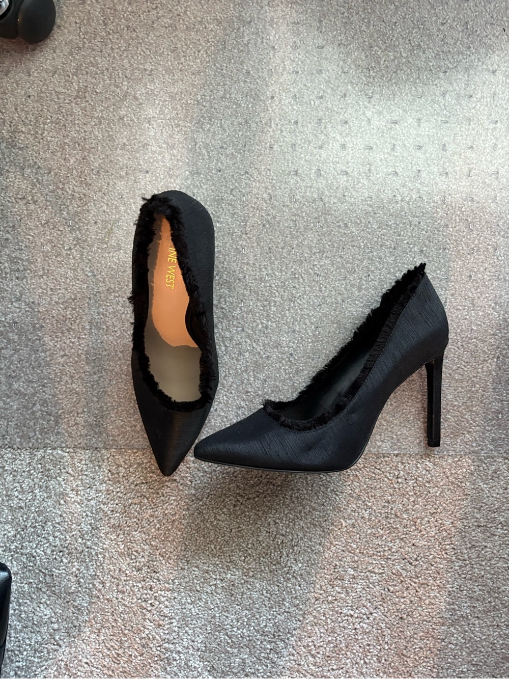 Nine West Black Fringed Pointed Toe Stiletto Pumps